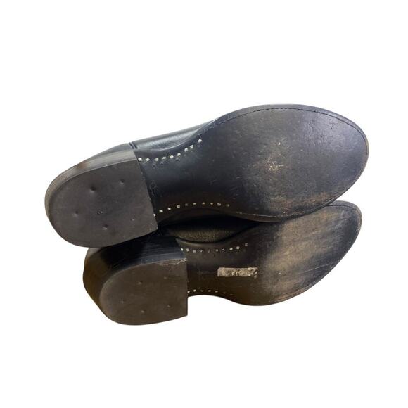 Nocona Cowboy Boots Size 11.5 11 1/2 D Black Leather Stitching Mens Western EUC - Picture 7 of 10